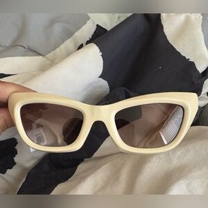 New Burberry Cream Cat-Eye Sunglasses